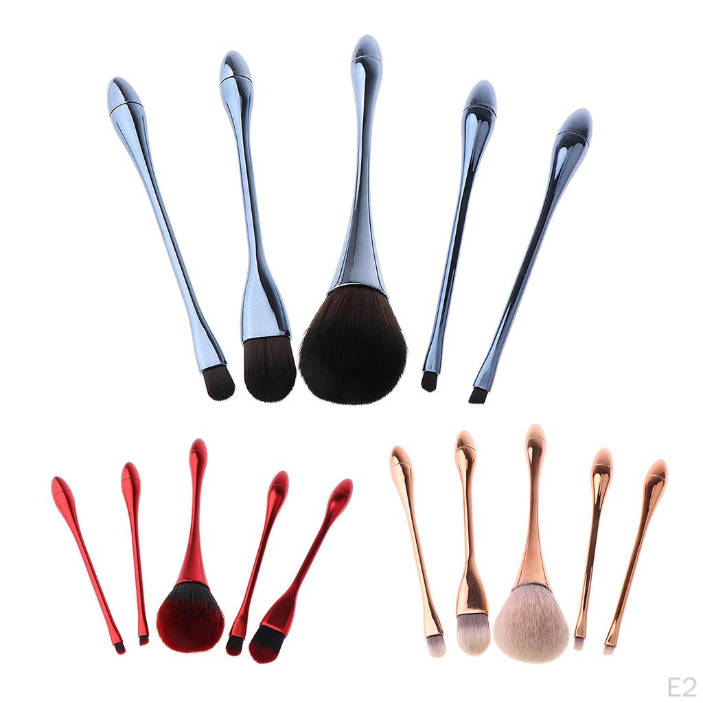 5Pcs Brush Set Premium Synthetic Liquid Blending Blush Concealer Eye Cosmetics Brushes Kit