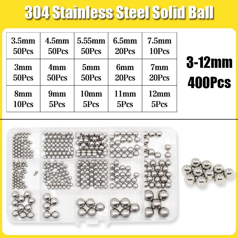304 Edelstahl Vollkugel Ø 2-12mm Präzisionslagerstahl Kleines Kügelchen Murmel Runde Glatte Kugel für MTB Kinderfahrrad Roller