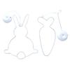 2PCS Easter Rabbit Light Bunny Window Fairy Lights Suction Cup Battery Operated Luminous Rabbit Pendant For Easter Decoration