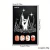 24pcs Cute Ghost&Pumpkin Halloween Press-On Nails-Glossy Short Square Fake Nails with Festive Designs False Nail for Women/Girls
