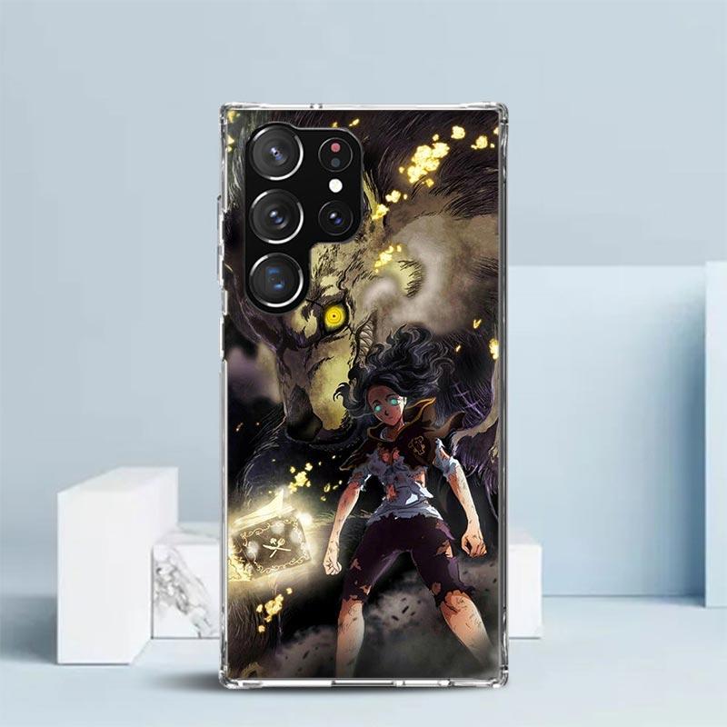 Black C-Clovers Anime Phone Case For Samsung Galaxy S24 S25 Edge S26 Ultra S22 S23 Plus S21 + S20 FE Soft TPU Back Cover Galaxy