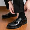 Fashion New Thick-soled Patent Leather Casual Shoes for Men Patchwork Loafter Formal Wedding Dress Homecoming Retro Footwear