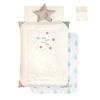 10mois - Souleiado Baby Futon Set with Fluffy Gauze  6-layer Gauze  Blanket, Washlon Futon  Washable , Clean Kuru Mat  Washable , La Bon Etoile Blue,