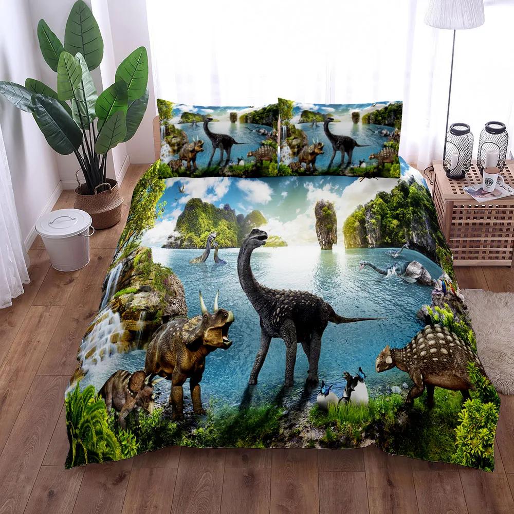 Dinosaurs Underwater Bedding Set without sheet UK Single Double King US Twin Full Queen Size Anime Bed Linen Set