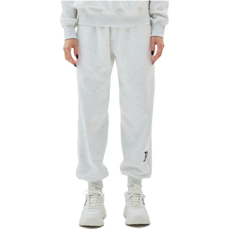 MLB Knitted Sweatpants Unisex Gray Moderate Cuffed Pants 3APTB0336-43MGL