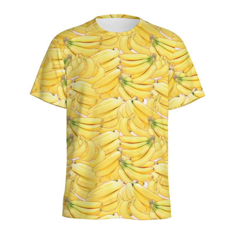 Aloha Banana 3d Printed T-shirt For Men Fashion Casual Short Sleeve Tops Summer Fruits Graphic Tees Kids Y2k Cartoon T Shirts