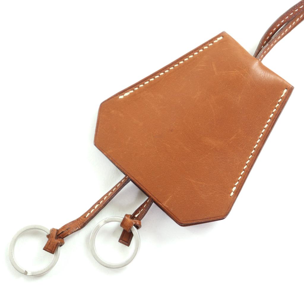 Great HERMES Necklace Brown Leather Women Used