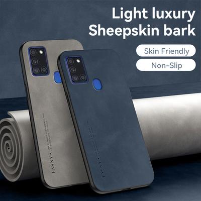 For Samsung A21S Case Soft Frame Shockproof Texture Leather Phone Case For Samsung Galaxy A21S A 21S A21 S Silicone Back Cover