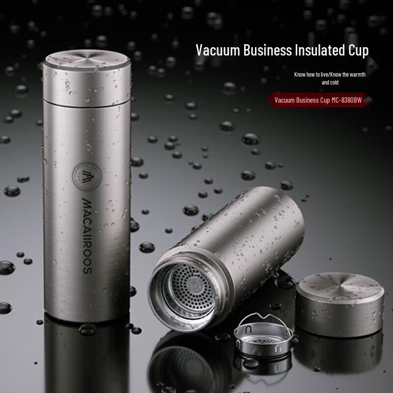 Macaiiroos 380ML 304 Stainless Steel Tea Infuser Thermos Bottle