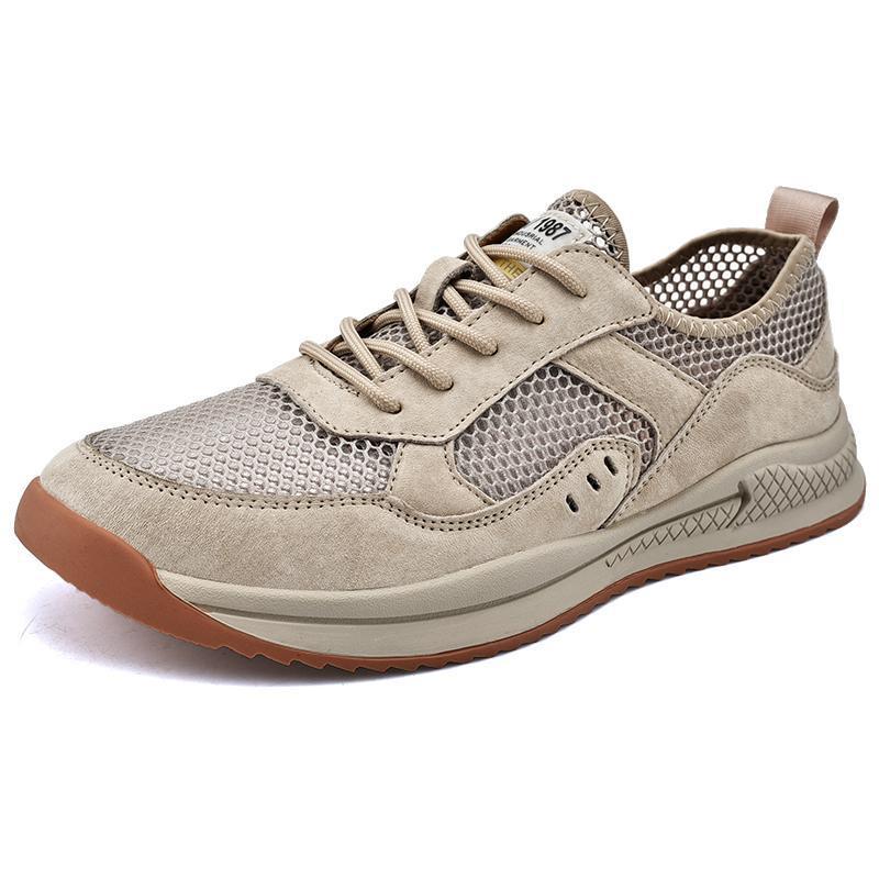 Fashion trend leather mesh non-slip outdoor men s hiking shoes comfortable men s sports shoes 38