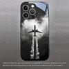 Minimalist Air Travel Print Tempered Glass Phone Case For iPhone 17 16 15 14 13 12 11 Pro Max 17 Air 7 8 Plus XS X XR Cover