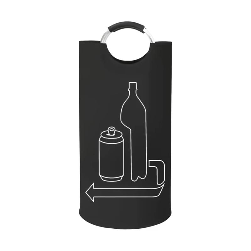 

Large Bottle Recycling Bag Aluminum Handle Oxford Cloth 90L Portable Folding Storage Organizer Wastewater Bottle Collector Bag чёрный