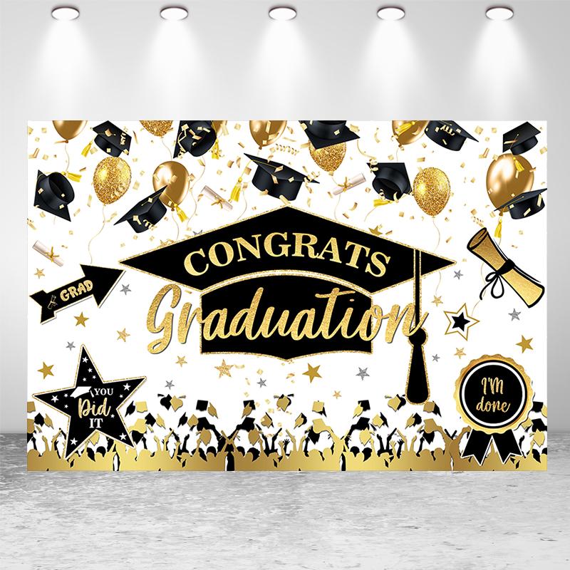 2025 Graduation Season Background Banner Bachelor's Cap Balloon Party Decorative Background Photography Background