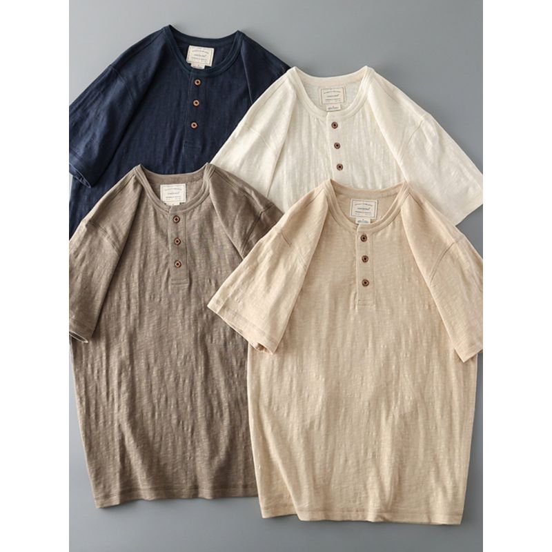 Trendy Slub Cotton Men Short Sleeve Export Export T-Shirt