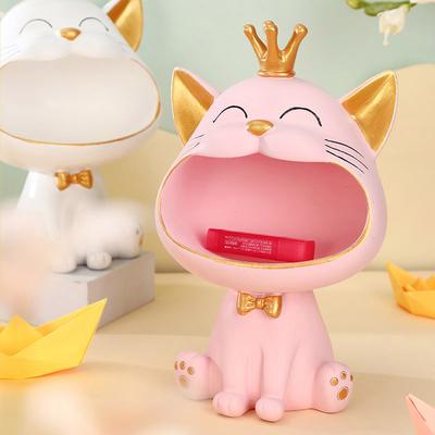 Glückskatze Schlüsselanhänger Großmaul Glückskatze Tischskulptur Wohnzimmerdeko Schlafzimmer Sofaseite Wohnzimmer Heimdekorationen