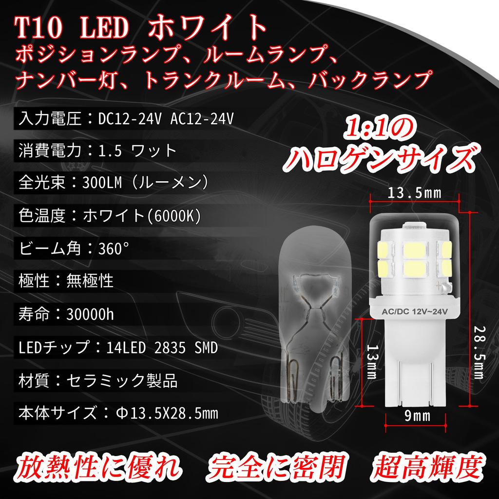 T10 LED White DC -24V High Brightness Position Lamp, Room Lamp, License Plate Light,