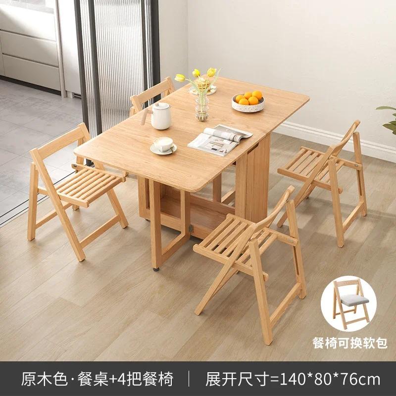 For Folding Dining Table Set 6 Chairs Luxury Modern Space Savers Minimalist Dining Table Nordic Table À Manger Kitchen Furniture