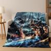 WOW World of Warcraft Arthas Demon Illidan Sylvanas Flannel Blanket,Cozy Soft Throw Blanket for Home Bedroom Bed Sofa Cover Gift