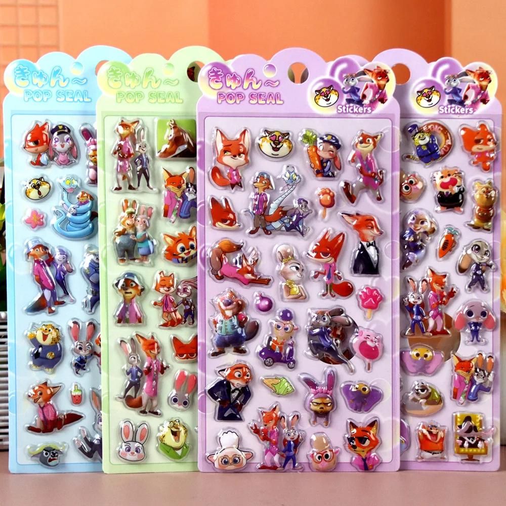 Zootopia 2 3D Jelly Sticker Disneys Gary Judith Nick Anime Stationery Kids Notebook Crystal Paster Decoration Children Toys Gift