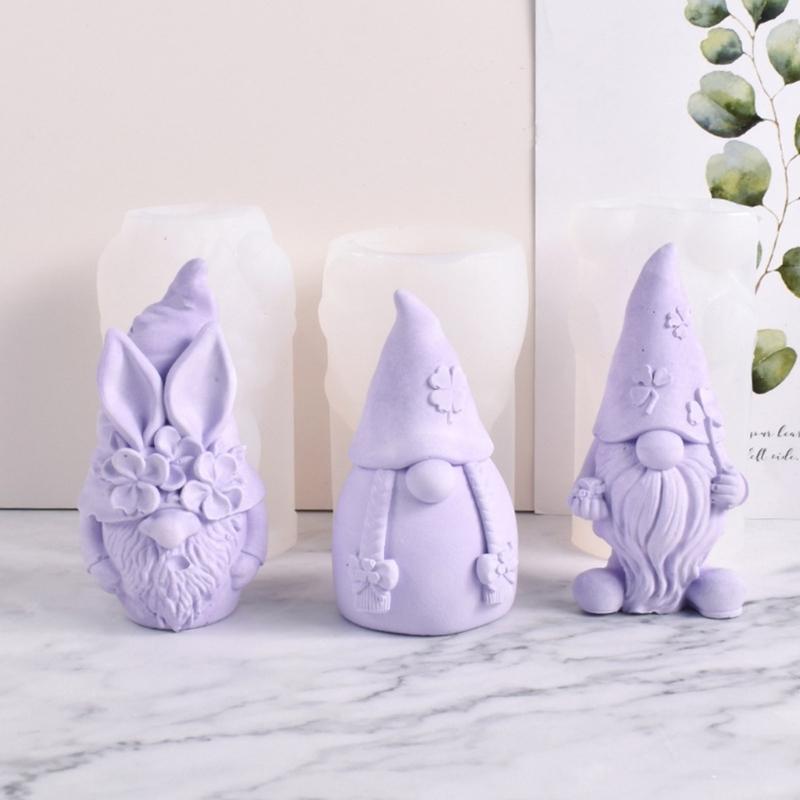 Christmas Gnome Candle Silicone Mold for DIY Candle Soap Plaster Desk Ornament Gnome Ornament Christmas Party Decor