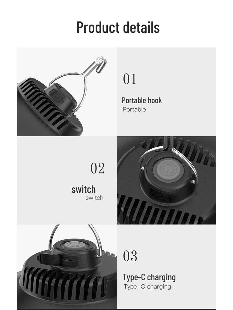 2022 Retro Waterproof Outdoor Camping Light with Type-C Charging – Perfect for Home Emergencies, Atmospheric Lighting, and Hanging.