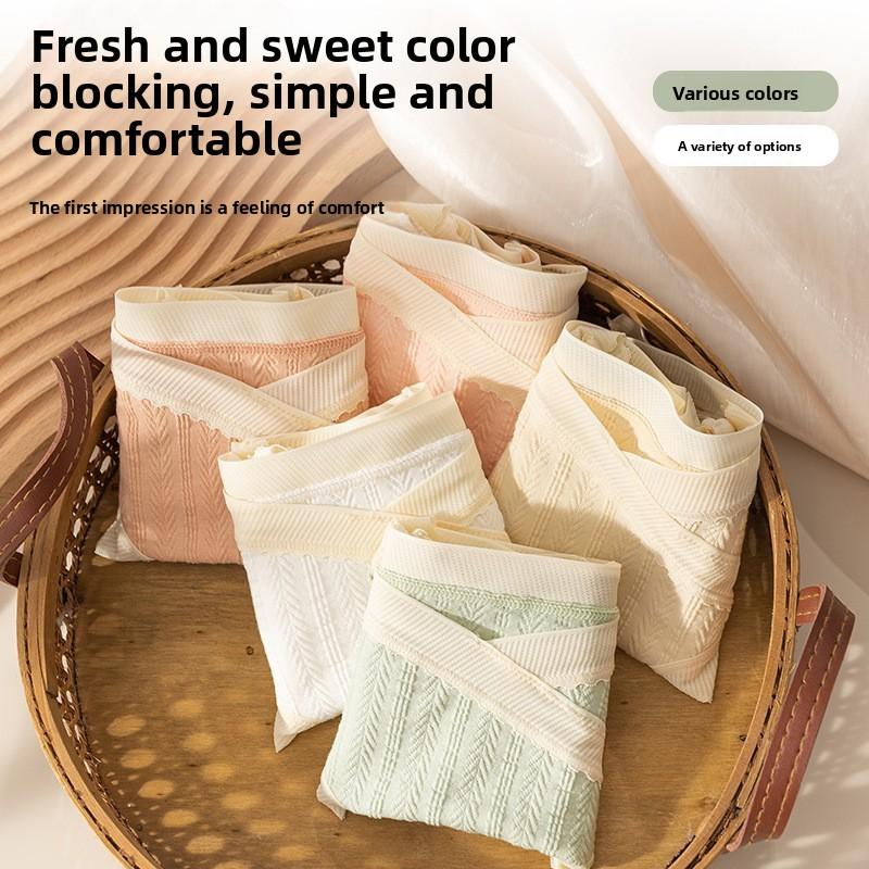 

5 Pieces of Women s New Pure Cotton 7A Antibacterial V Shaped Low Waist Pregnant Briefs 2XL(5 Pieces)
