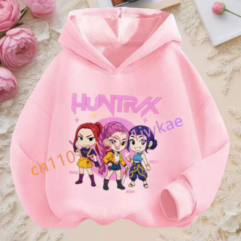Movie New Kids K-Pop Demon Hunters Hooded Tops Toddler Girl Clothes KPop Demon Hunters Hoodie Girls Fashion Casual Sweatshirt