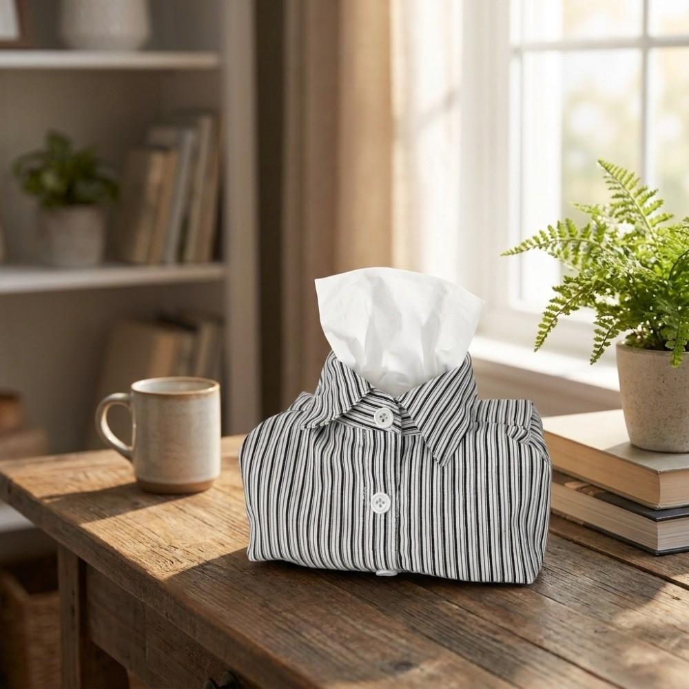 Korean Style Tissue Box Cover Lapel Shirt Shaped Tissue Holder Desktop Storage Bag  Desktop