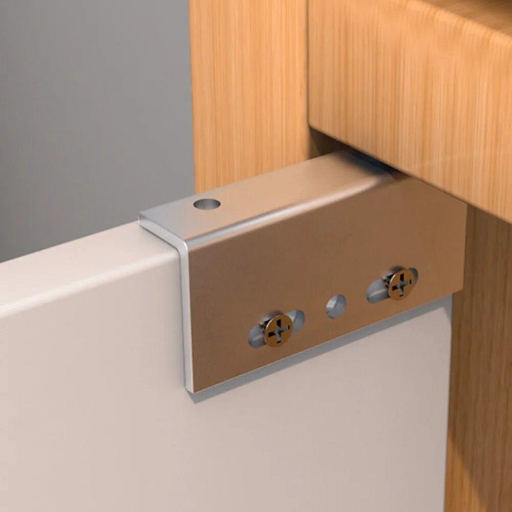 2pcs Multifunction Pivot Hinges Black/Silver Upper Lower Hinge Clips  Cabinet Wardrobe