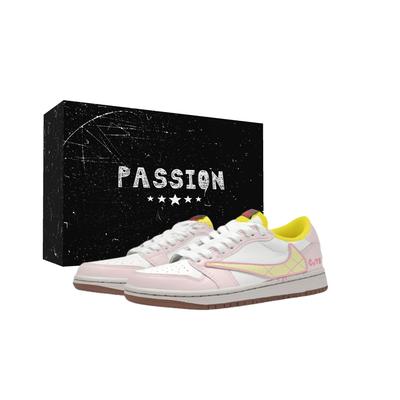 Travis Scott X Air Jordan 1 Vintage Basketbalové boty Unisex Nízké Žluté DZ4137-700(Tým1698-)