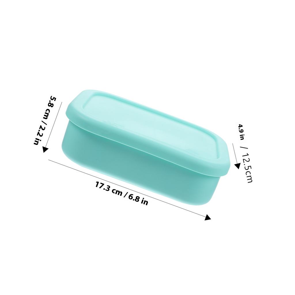 Silicone Bento Box Divided Compartments Portable Lunch Container For Kids Students Microwave Safe Food Storage Case