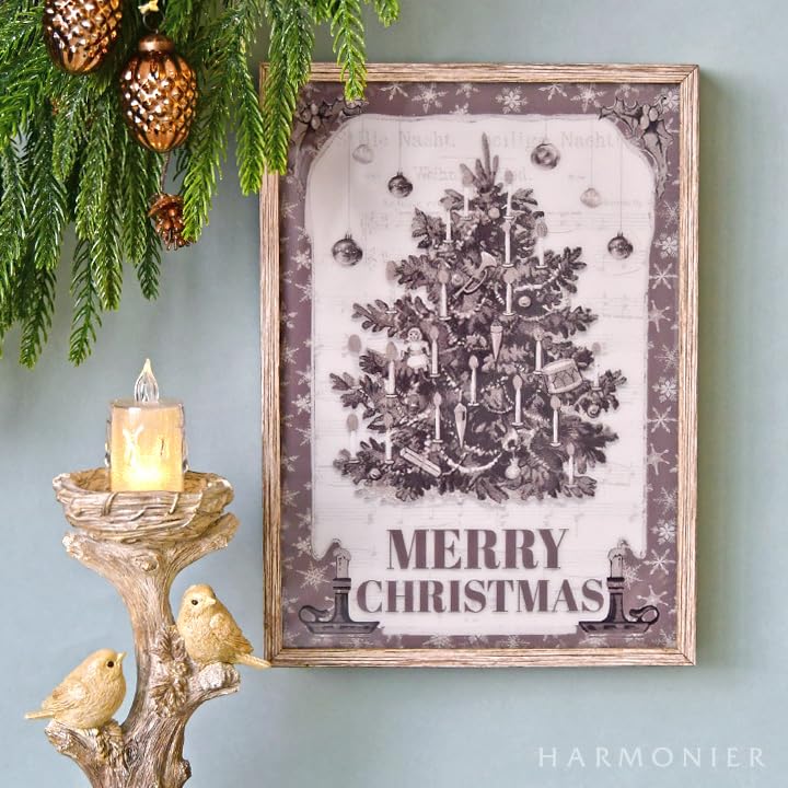 LED Art Tree Christmas Decoration Wall Decoration Illuminated Art Panel Wall Hanging Object Stylish Vintage Classical Frame/Traditional