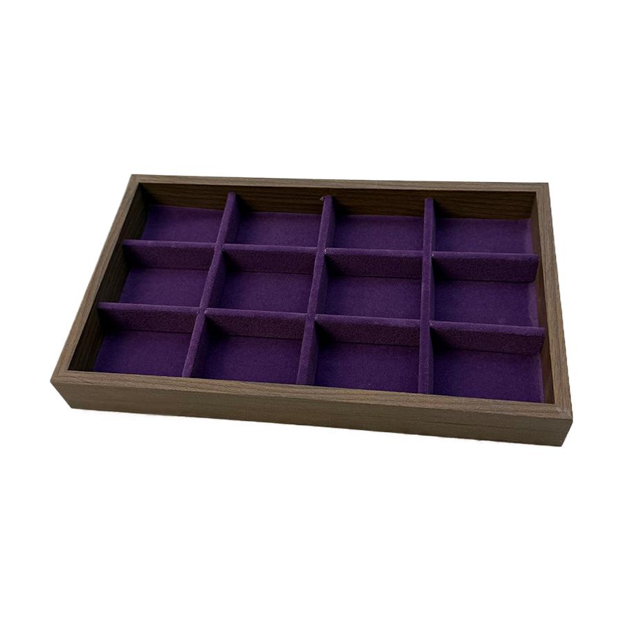 1 Pc, Walnut Wood Pattern Jewelry Box, Jewelry Tray, Suitable for Storing Necklaces, Rings, Earrings and Ear Studs. Color: Violet