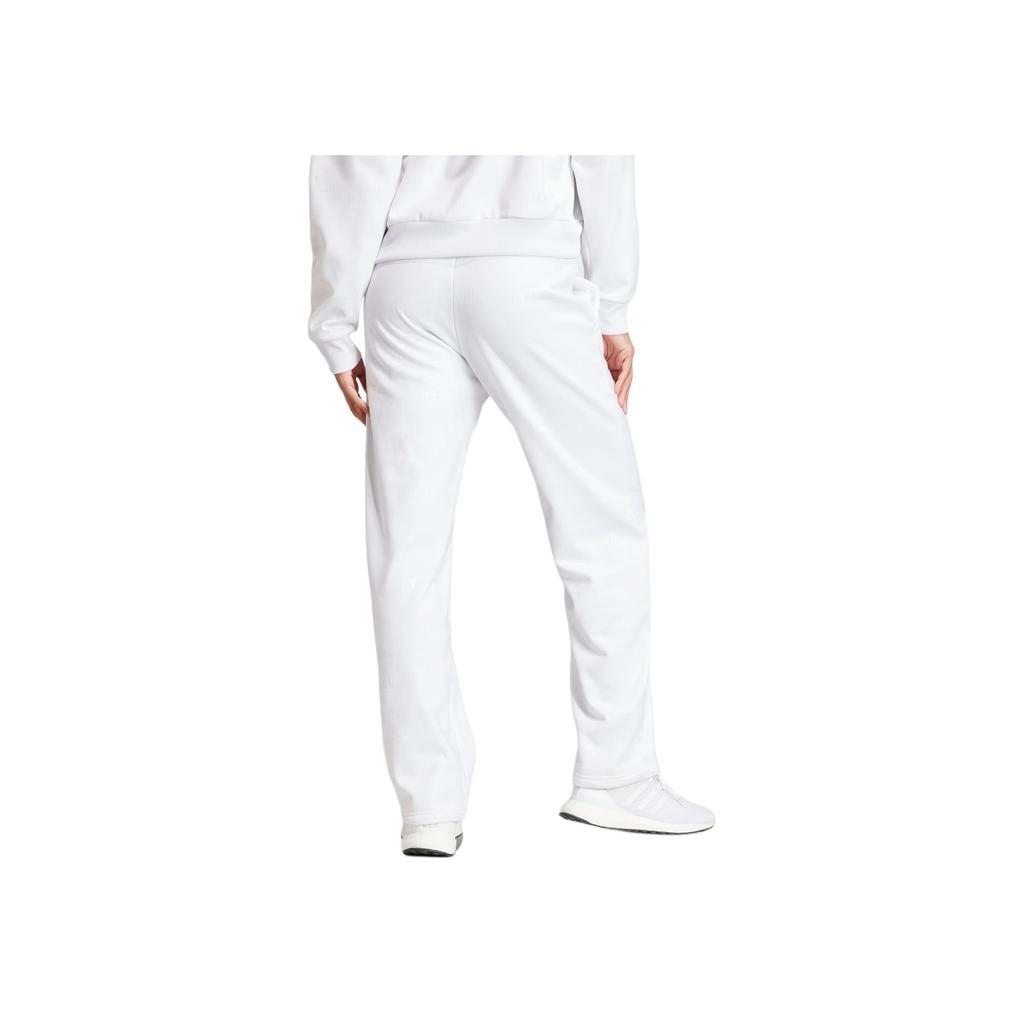 Adidas Embossed Monogram Fleece Pants Women Pants White IJ9627