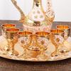 Wine Set, Alloy Home Wine Pot Glass Set, European Exquisite Vintage Wine Glass, Creative Desktop Living Room Decoration,1Set