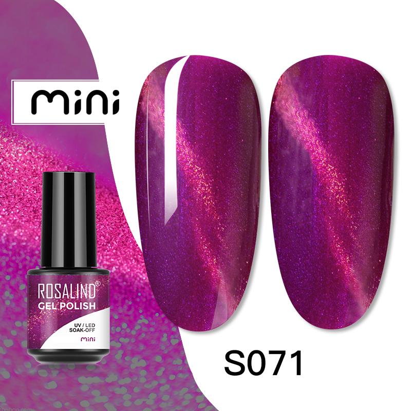 

ROSALIND Мини-гель чистого цвета, 80 цветов, лак для ногтей, замачиваемый УФ-светодиодный гель-лак, полуперманентный базовый верхний слой для дизайна ногтей
