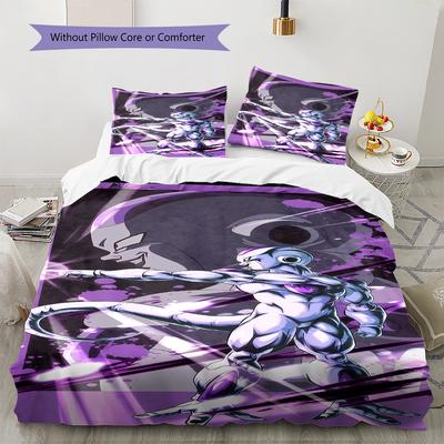 Frieza Muster Bettwäsche, Steppbett Set Bettbezug Kissenbezug Zuhause Geburtstagsgeschenk (1 Bettbezug + 2 Kissenbezüge, ohne Füllung)