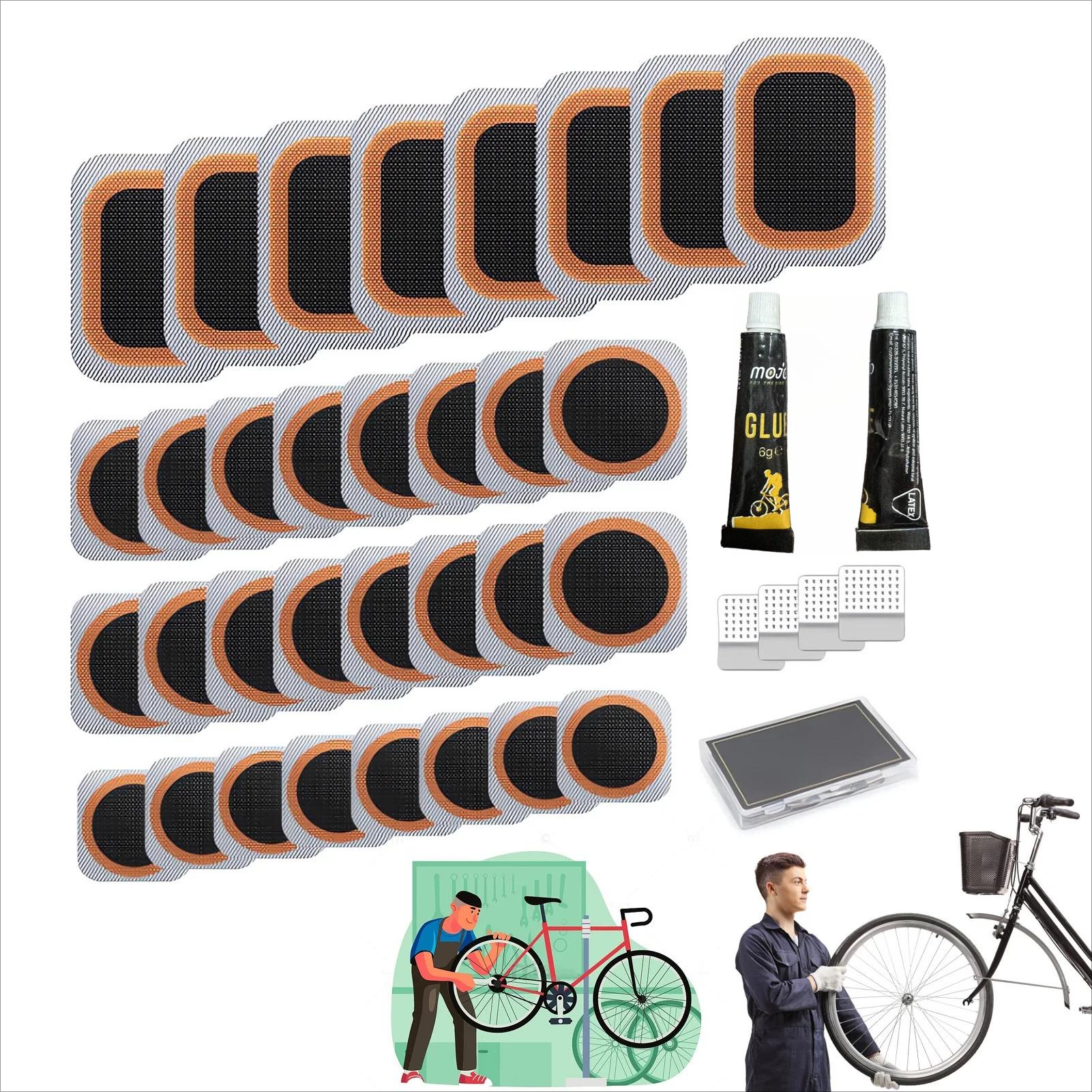 Professional Bike Tire Repair Kit - Lightweight Vulcanizing Patch Set for Bicycle Puncture, Inflatable Rubber Tires