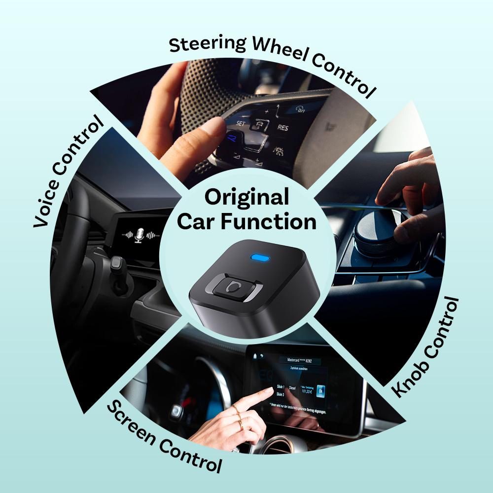 OTTOCAST Mini Dot Kabelloser CarPlay Android Auto Adapter 2 in 1 Dongle Wifi 5.2 Plug and Play Autozubehör für Totoya VW Benz