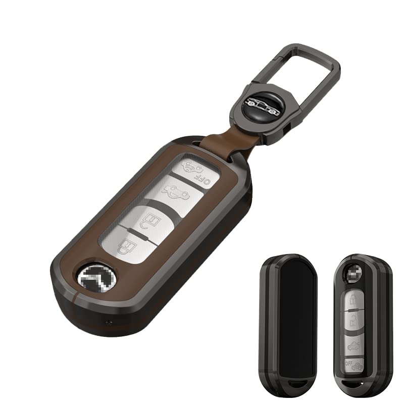 

Fits Mazda Mazda Key Case TPU Buildable Key Case Zinc Metal Key Bag Compatible Zinc alloy TPU brown