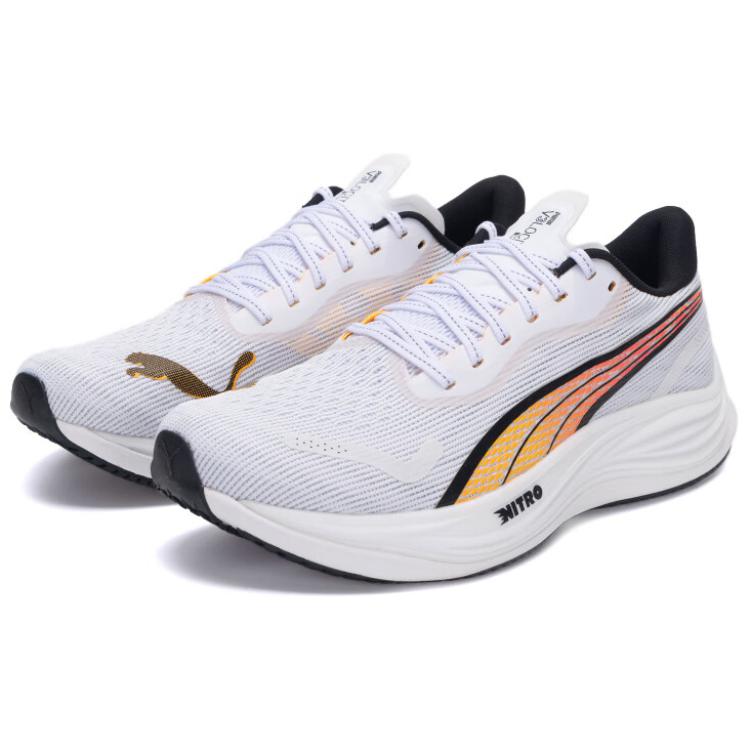Puma Velocity Nitro 3 Resistenti all'abrasione Basse Scarpe da Corsa Casual da Uomo Nero Bianco 377748-09