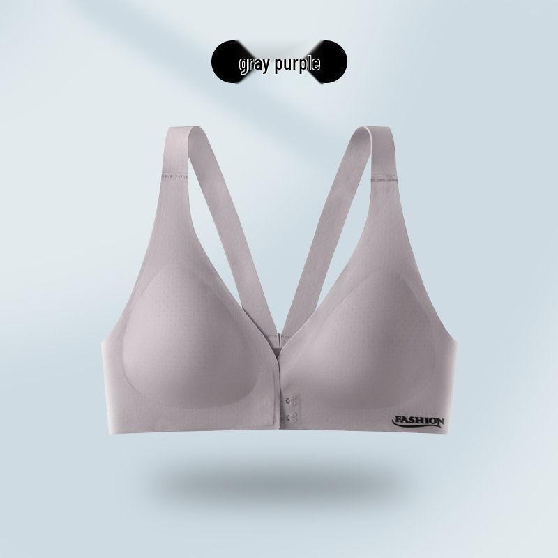 Bezszwowy Lekki Cienki Biustonosz: Marszczone zapięcie z przodu, Piękne plecy, Bez fiszbin, Bez magnesów, Regulowane, Styl Czystego Pożądania Kobiet.
