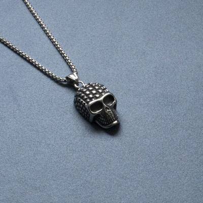 Pirate Skull Pendant Necklace, Men's Vintage Hip Hop Stainless Steel Jewelry