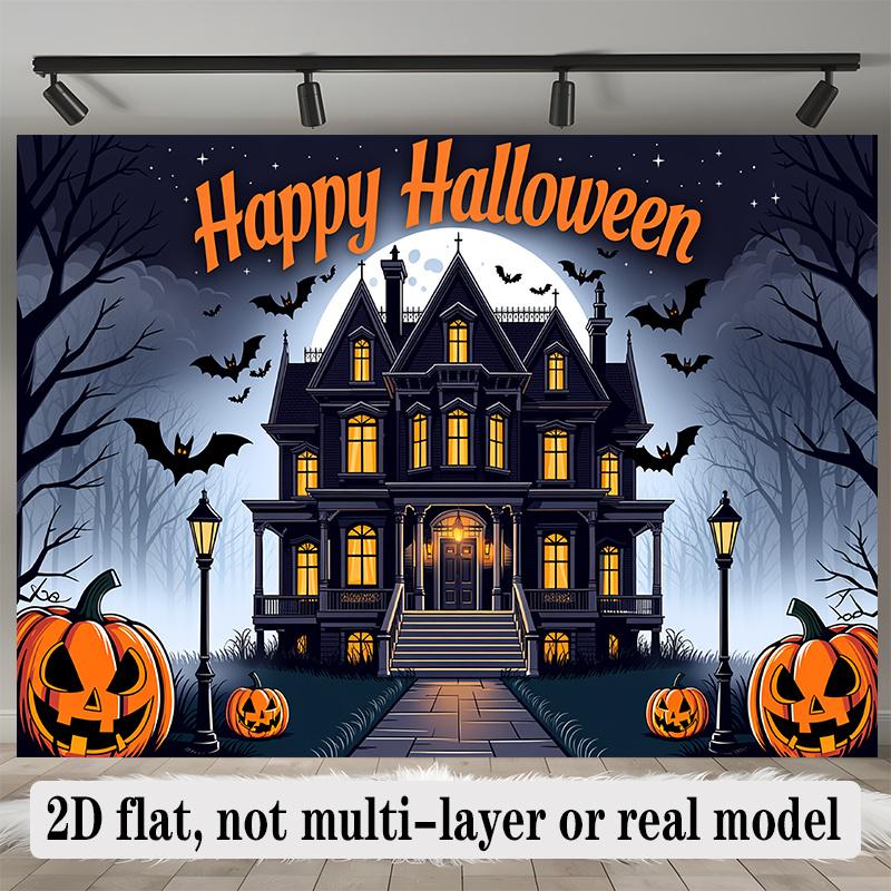 Party Backdrop Halloween Flat Banners Scary Fiber Celebrations Wedding Enthusiasts Photo Booth Decor Front Door Decor