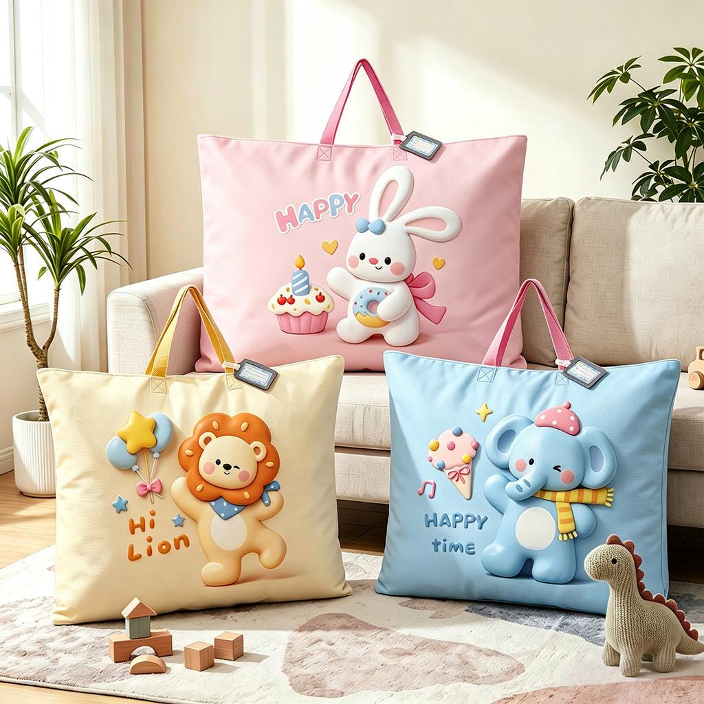 Toddler Bedroom Storage Bag For Clothes And Comforters With Handle Large Capacity