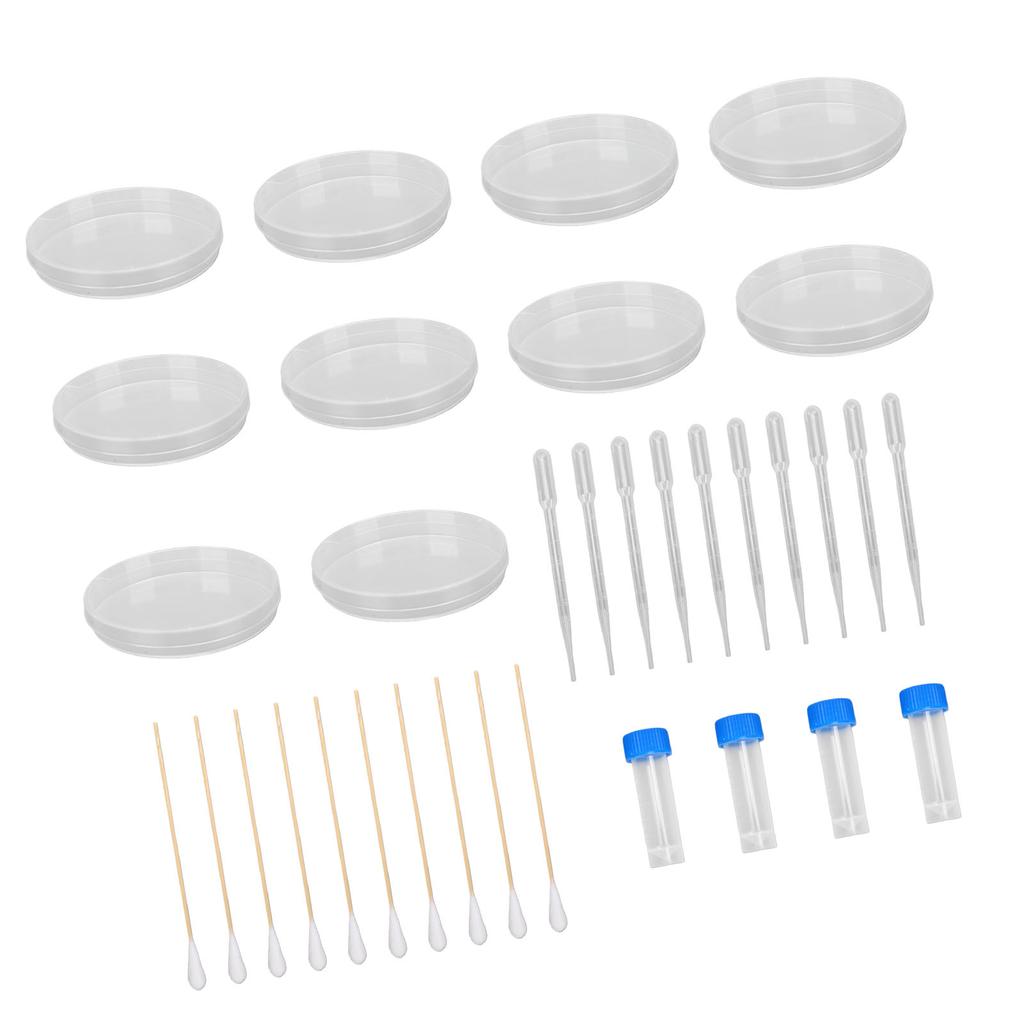 Science Petri Dishes Transparent Petri Plates for Science Experiments School Projects 10 Cotton Swabs 10 Petri Dishes
