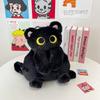 33cm Kawaii Große Augen Katze Plüschtier Schwarzer Rucksack Niedliche Große Kapazität Stofftier Tasche Jungen Mädchen Frauen Weiches Spielzeug Rucksack Geschenk