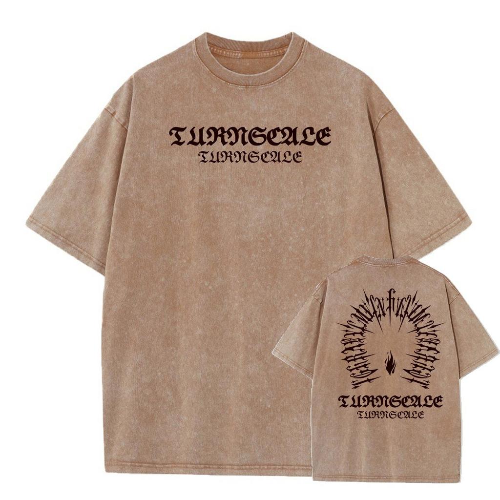 2026 100% Cotton Acid Washed Vintage Short Sleeve T Shirt Front and Back Printing Streetwear HipHop Harajuku Oversized T Shirts