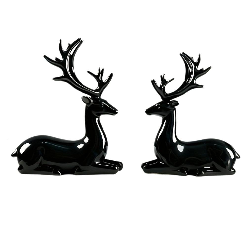 Sitting/Standing Position Deer Desktop Ornament Creative Christmas Deer Statue Office Desktop