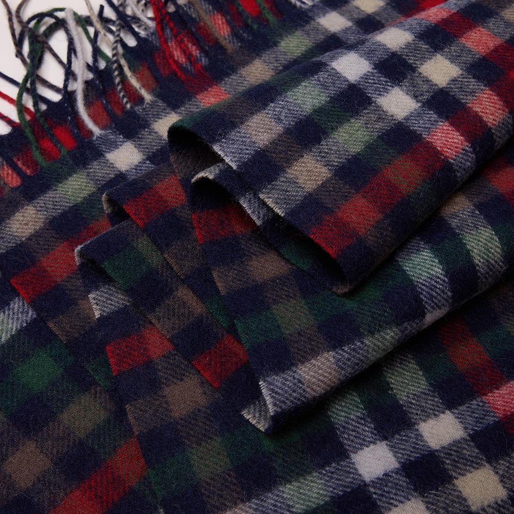 Men's and Women's Yarn-Dyed Plaid Wool Scarf - Versatile Winter Warm Pure Sheep Wool Neck Warmer Shawl